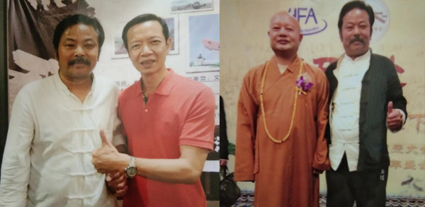 刘振武画家和汕头著名待人许、铁林寺方丈海慧法师友文合影